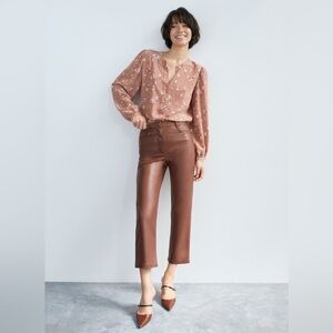 Aritzia Wilfred Melina Cropped Pant in Cognac, size 6